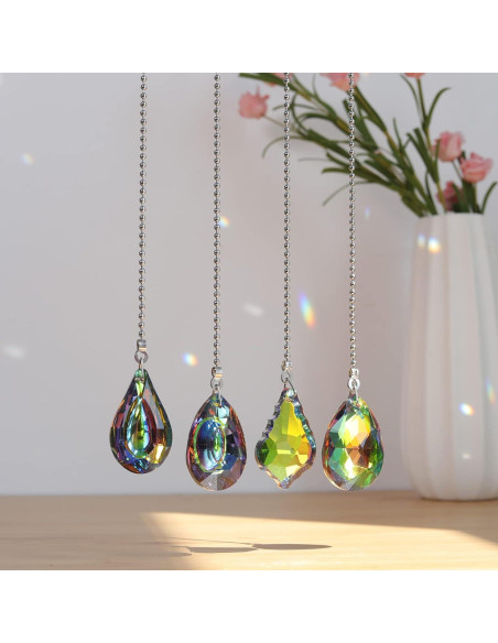 Cadena de Tirar de Ventilador de Techo Longsheng 50 cm Cristal Arcoíris