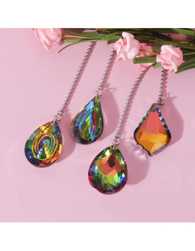 Cadena de Tirar de Ventilador de Techo Longsheng 50 cm Cristal Arcoíris