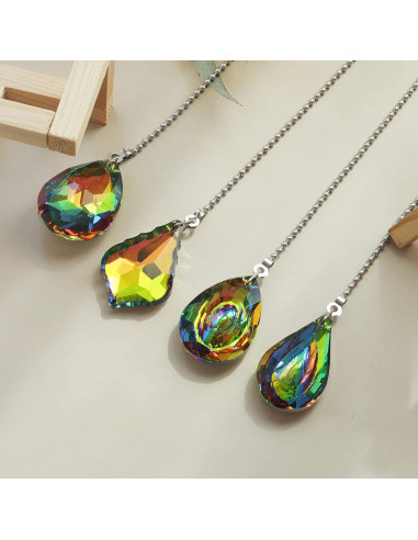 Cadena de Tirar de Ventilador de Techo Longsheng 50 cm Cristal Arcoíris