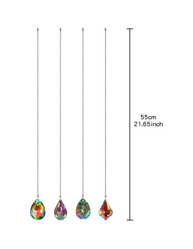 Cadena de Tirar de Ventilador de Techo Longsheng 50 cm Cristal Arcoíris