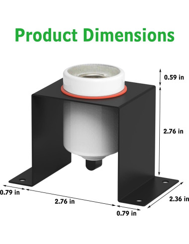 Soporte de Lámpara de Calor para Reptiles Kathson E26 Cerámica