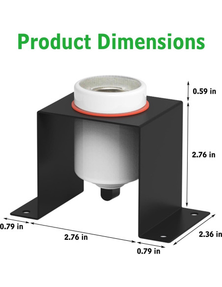 Soporte de Lámpara de Calor para Reptiles Kathson E26 Cerámica