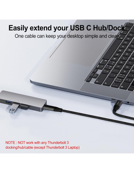 Cable de Extensión USB C 3.2 100W 1FT 4K 60Hz Thsucords