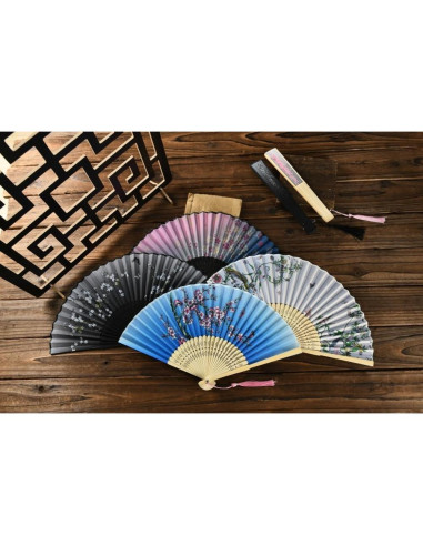 Abanicos Plegables de Bambú HUNANBANG 4 Piezas 20.96 cm