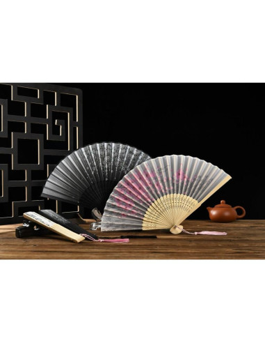 Abanicos Plegables de Bambú HUNANBANG 4 Piezas 20.96 cm