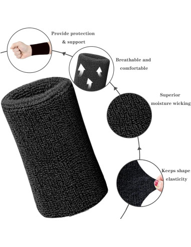 Banda de Sudor para Muñeca IMAGERIO 15 cm - Paquete de 4