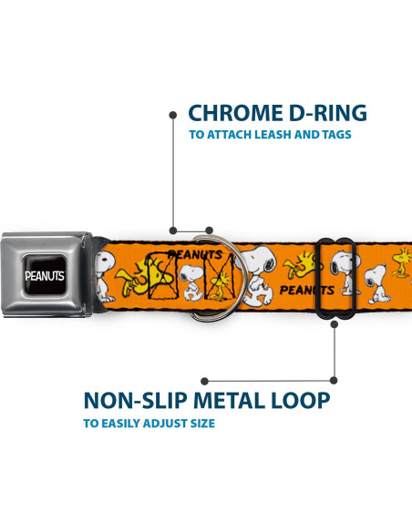 Collar para Perro Peanuts Buckle-Down 24.1-33 cm Naranja
