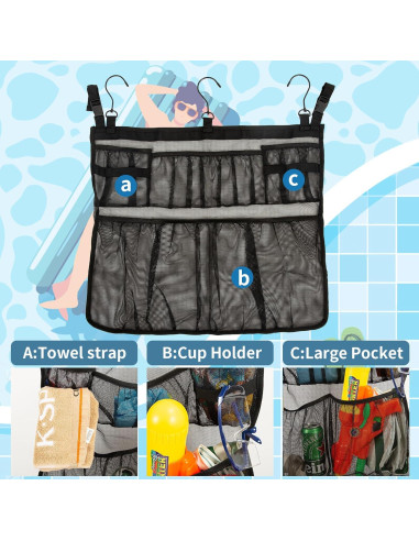 Bolsa de Almacenamiento para Piscina MKYSZLT 61x53cm Negra