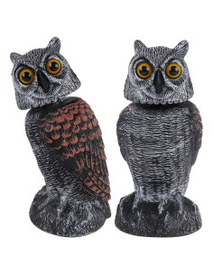 Hausse 2 Búhos Falsos Ahuyentadores de Aves 27 cm