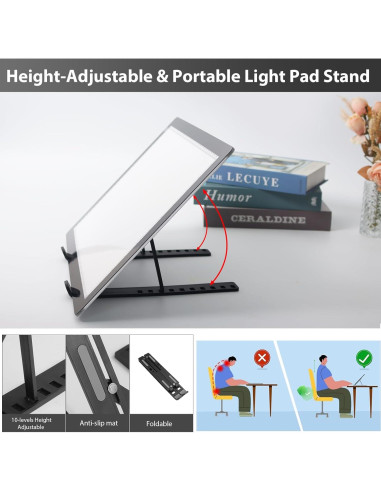 Tabla de Luz A3 TSOCOS con Soporte Ajustable y 3 Brillos