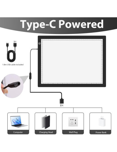 Tabla de Luz A3 TSOCOS con Soporte Ajustable y 3 Brillos