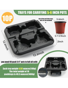 Bandejas de Vivero 4 Celdas RooTrimmer para Macetas 5 Pulgadas 2