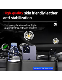 Organizador de Asiento de Coche FASTAGEI Lado Pasajero Cuero 2