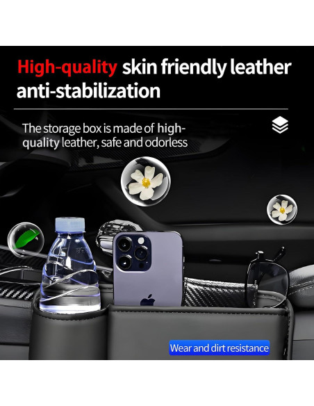 Organizador de Asiento de Coche FASTAGEI Lado Pasajero Cuero