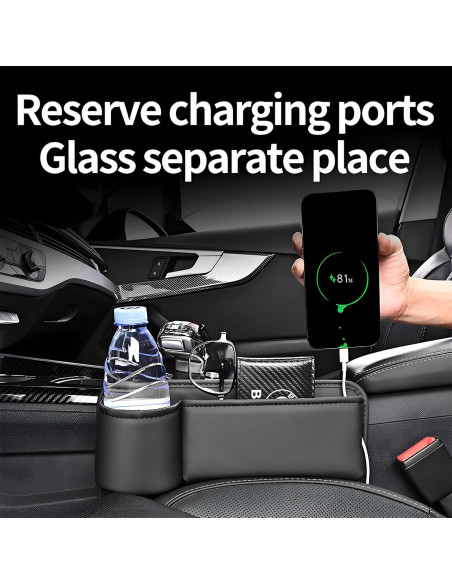 Organizador de Asiento de Coche FASTAGEI Lado Pasajero Cuero