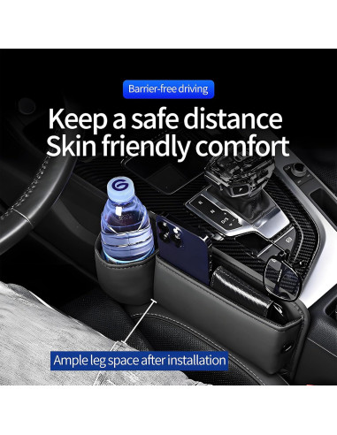 Organizador de Asiento de Coche FASTAGEI Lado Pasajero Cuero