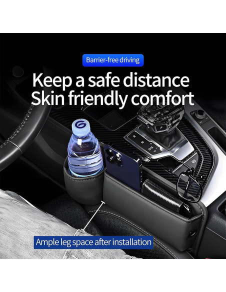 Organizador de Asiento de Coche FASTAGEI Lado Pasajero Cuero