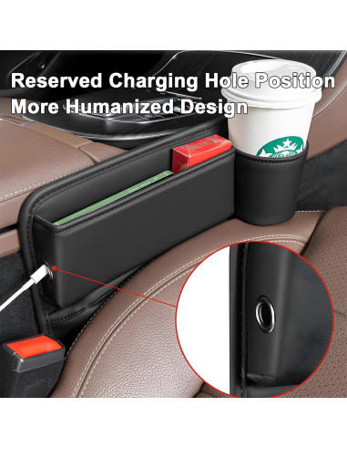 Organizador de Asiento de Coche FASTAGEI Lado Pasajero Cuero