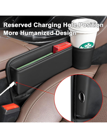 Organizador de Asiento de Coche FASTAGEI Lado Pasajero Cuero