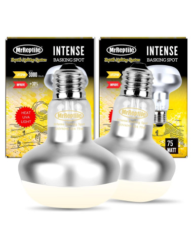 Lámpara de Calor MRREPTILE 75W para Reptiles - Paquete de 2