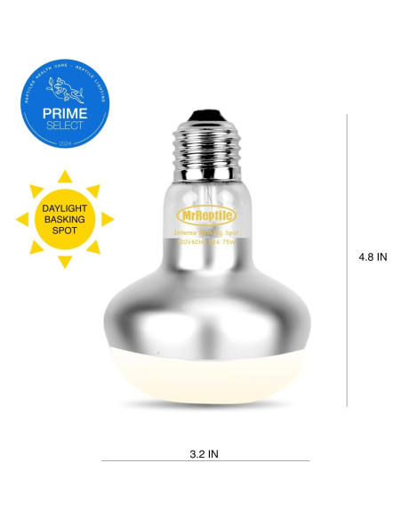 Lámpara de Calor MRREPTILE 75W para Reptiles - Paquete de 2