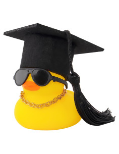 Pato de Goma Decorativo Wonuu con Sombrero de Graduación