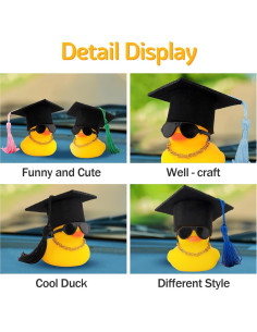 Pato de Goma Decorativo Wonuu con Sombrero de Graduación 2