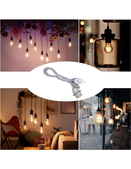 Kit de Luz Colgante Mocomfor 4.57m con Interruptor Regulador Blanco