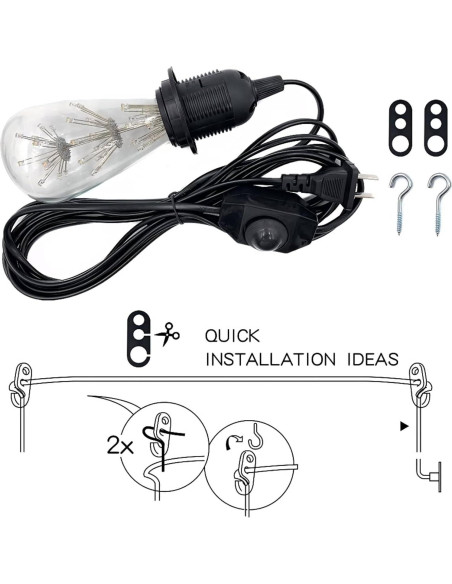Kit de Luz Colgante Mocomfor 4.57m con Interruptor Regulador Blanco