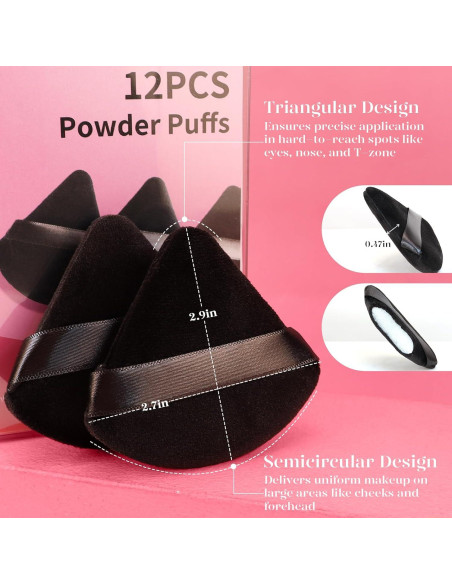 Esponjas de Maquillaje BEAKEY 12pcs Triangulares Ultra Suaves