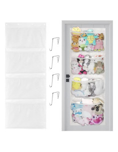 Organizador de Juguetes Kuaile Blanco 4 Bolsillos Colgante