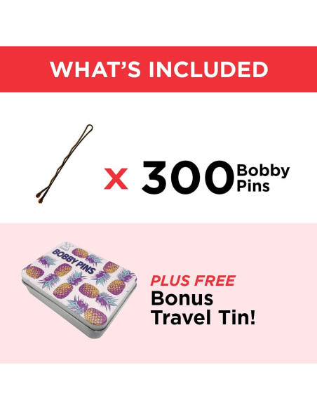 Horquillas Hawwwy 300 Piezas Marrones con Estuche 5.08 cm