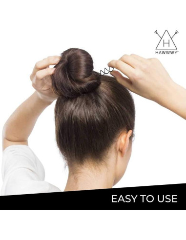Horquillas Hawwwy 300 Piezas Marrones con Estuche 5.08 cm