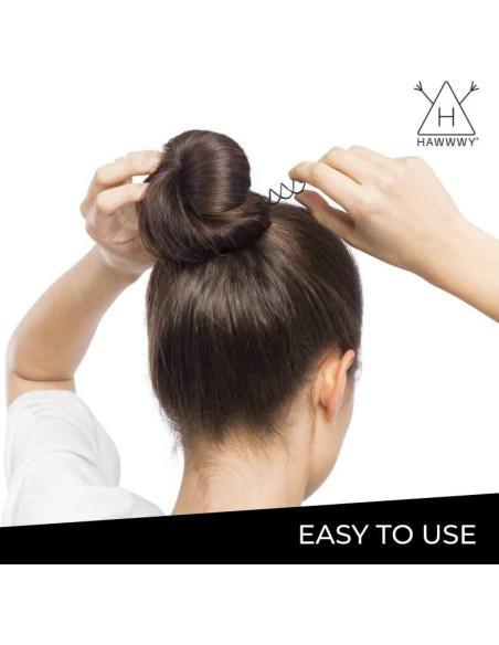 Horquillas Hawwwy 300 Piezas Marrones con Estuche 5.08 cm