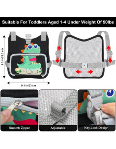 Arnés Plegable para Niños Accmor con Correa Antipérdida Dinosaurio 2