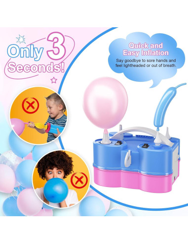 Bomba de aire eléctrica Dagelar 3-en-1 para globos 110V