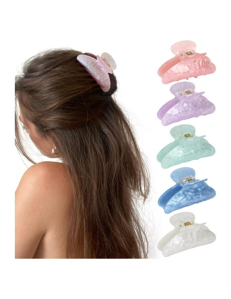 5 Clips de Garra para Cabello WRK - Medianos Antideslizantes