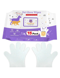 Toallitas de Limpieza para Perros VoagLuk 15 PCS con Aloe Vera
