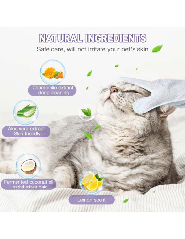 Toallitas de Limpieza para Perros VoagLuk 15 PCS con Aloe Vera