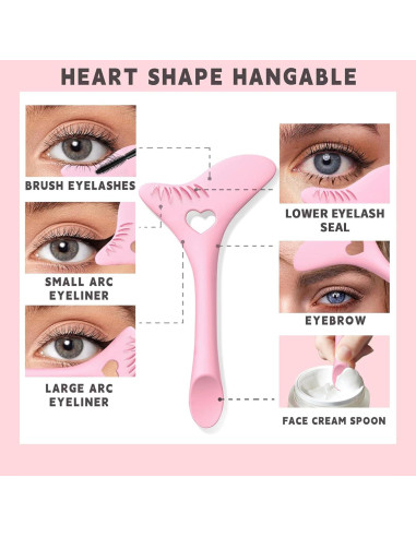 Plantilla de Delineador de Pestañas Inferiores HOSAILY Rosa - Herramienta de Maquillaje Multifuncional