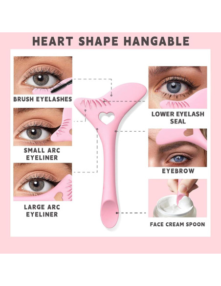 Plantilla de Delineador de Pestañas Inferiores HOSAILY Rosa - Herramienta de Maquillaje Multifuncional