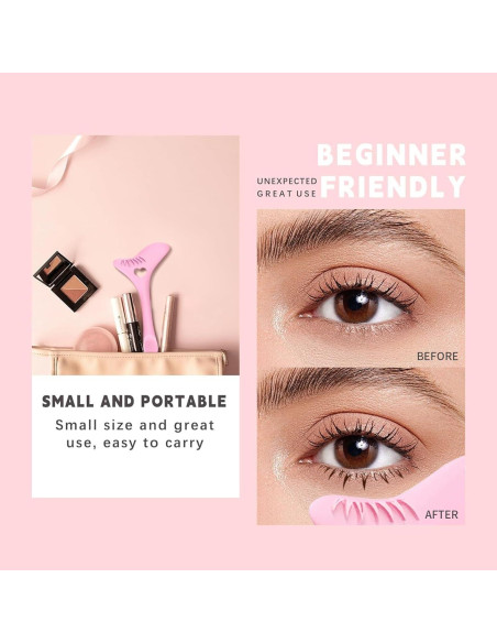 Plantilla de Delineador de Pestañas Inferiores HOSAILY Rosa - Herramienta de Maquillaje Multifuncional