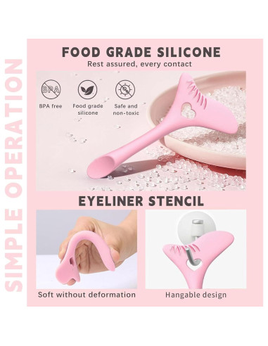 Plantilla de Delineador de Pestañas Inferiores HOSAILY Rosa - Herramienta de Maquillaje Multifuncional