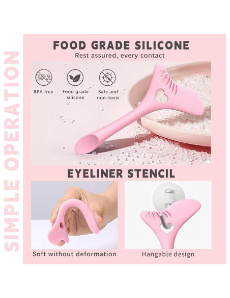 Plantilla de Delineador de Pestañas Inferiores HOSAILY Rosa - Herramienta de Maquillaje Multifuncional