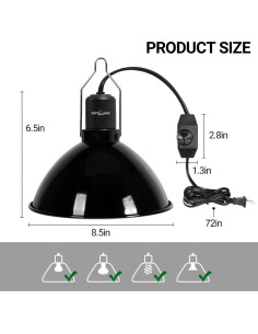 Lámpara de Dome Profundo Regulable REPTI ZOO 21.6 cm UVA UVB 2