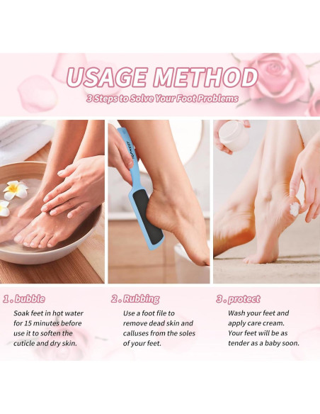 Lima para Pies TOPMEET Doble Cara Azul - Herramienta Profesional