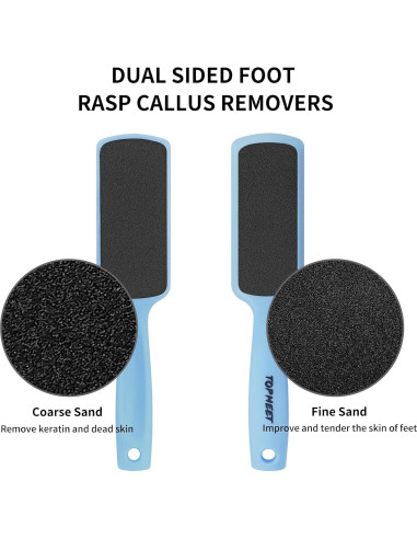 Lima para Pies TOPMEET Doble Cara Azul - Herramienta Profesional