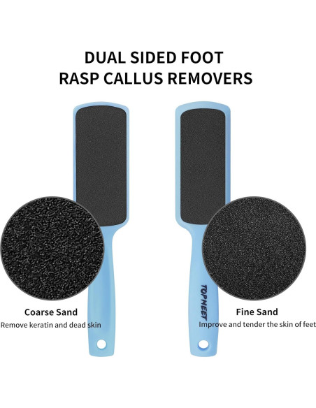 Lima para Pies TOPMEET Doble Cara Azul - Herramienta Profesional