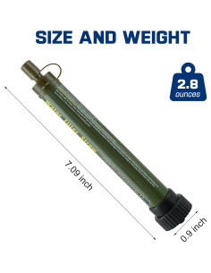 Filtro de Agua Portátil Hoayccom Verde Militar 5 Etapas 4000L 2