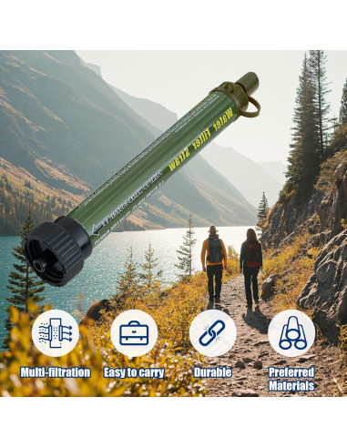 Filtro de Agua Portátil Hoayccom Verde Militar 5 Etapas 4000L